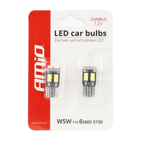 Żarówka samochodowa LED CANBUS T10e (W5W) 12V, 2szt