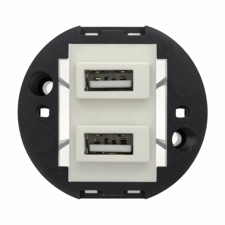 Ładowarka USB A+A 15W/35W okrągła biała ceramiczna natynkowa - Ceramic Classic Loft