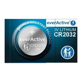 Bateria CR2032 3 V litowa, ogniwo guzikowe Ø20 × 3,2 mm, 210 mAh, everActive