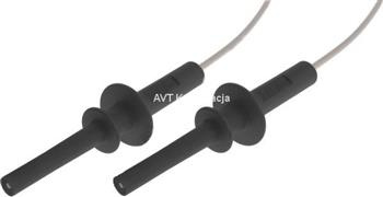 Przewód bezpieczny w.n. 5kV 2x wtyk czarny, 1m