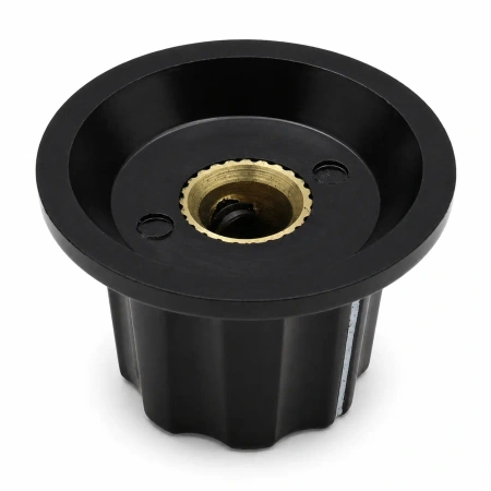 Gałka z kołnierzem do potencjometru na oś 6mm - 20x19mm - z bakelitu, czarna - GBCW19