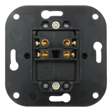 Włącznik światła pojedynczy dwubiegunowy kołyskowy ceramiczny, okrągły z ramką, podtynkowy czarny Ceramic Loft