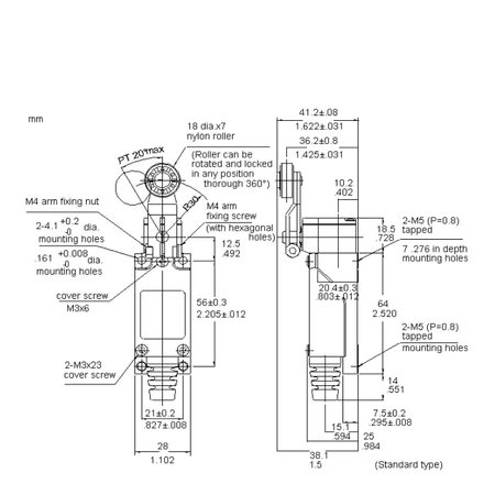 Wyłącznik krańcowy ME8104 5A/250V, ON-(OFF) / OFF-(ON)