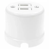 Ładowarka USB A+A 15W/35W okrągła biała ceramiczna natynkowa - Ceramic Classic Loft