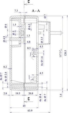 Obudowa zasilacza Z27, 70 × 120 × 46 mm, ABS, Kradex