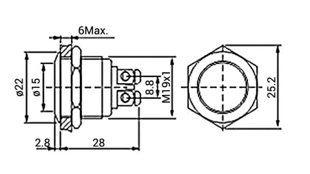 Przycisk wandaloodporny W19F10/S
