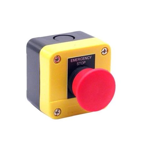 Przełącznik bezpieczeństwa w obudowie 68x68x51mm, ON-(OFF), 1 tor, czerwony