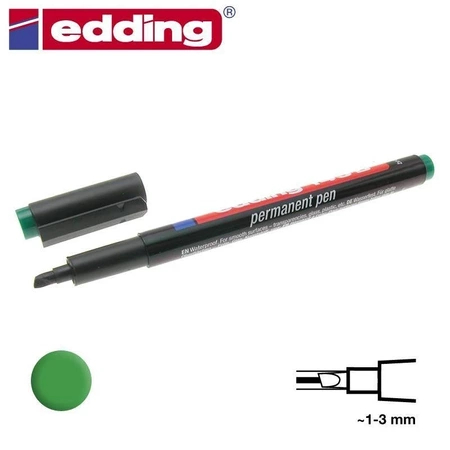 Pisak permanentny edding 143B zielony do PCB, folii i szkła, linia 1–3 mm