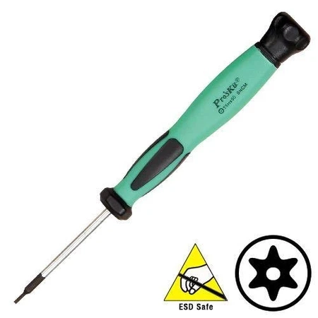 Wkrętak precyzyjny ESD TORX z otworem T6H, ProsKit SD-083-T6H