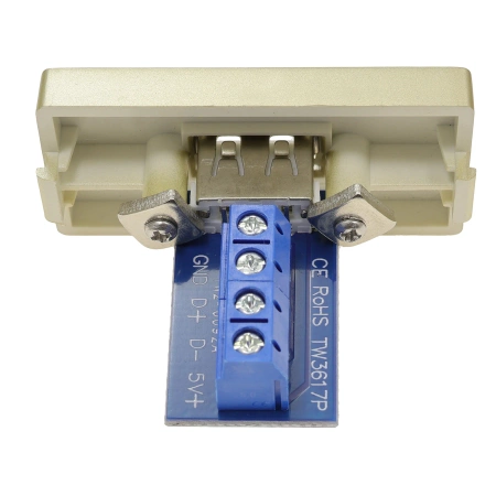 Moduł 1/2 - ładowarka USB 2.4A, 1x USB - złoty - kompatybilny z ramkami Tawoia Glass