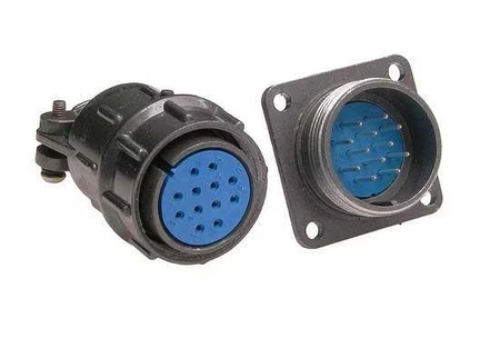 Gniazdo + wtyk na panel, aluminiowy, dł 61mm, seria C07 / 12 pin