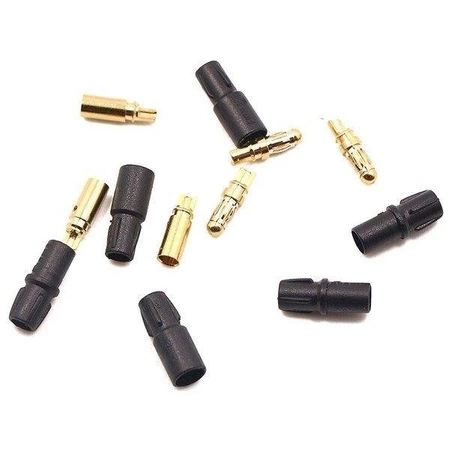 Wtyki GOLD 3.5mm - AMASS z osłonką - para - konektory Gold - czarny