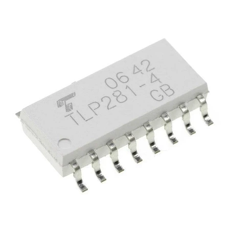 Transoptor TLP281-4, 4-kanałowy, SO-16 SMD, izolacja galwaniczna 2,5 kV