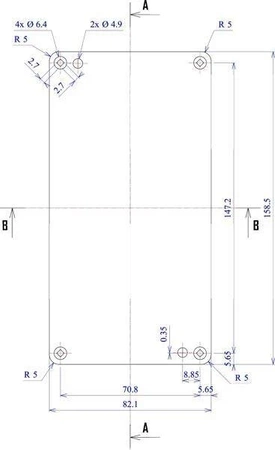 Obudowa uniwersalna z panelami bocznymi 82,2 mm × 158,2 mm × 54,9 mm z PS, kolor jasnoszary Z58J KRADEX