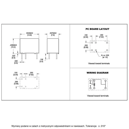 Przekaźnik subminiaturowy AZ957 SPDT, 24V, 1A