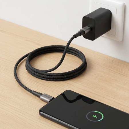 Kabel USB-C - USB-C, 60 W, 1,2 m, czarny, Miccell, MIC-003759