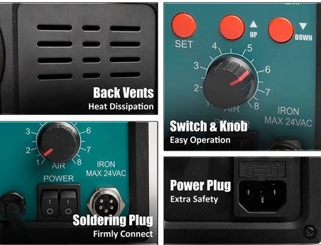 Stacja lutownicza hotair 700W 120L/min + lutownica 60W SS-979B Proskit