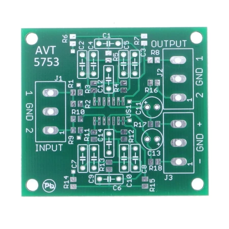 Filtr pasmowo-zaporowy 50Hz stereo do redukcji brumu - PCB do projektu AVT 5753