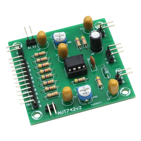 Mikser audio stereo 4-kanałowy TL072, niski szum - zlutowany KIT AVT 742