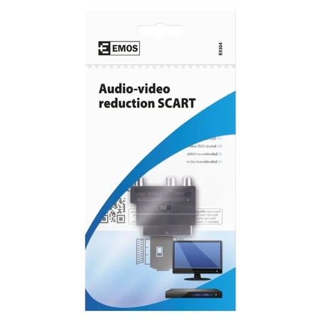 Redukcja SCART na 3× cinch i S-Video, złącze Euro, EMOS K9304