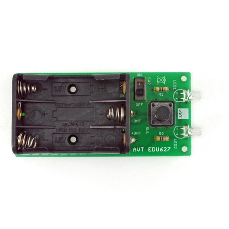 Latarka LED na baterie. Zestaw DIY do nauki lutowania AVT EDU627