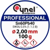 Cyna lutownicza Sn60Pb40 z topnikiem SW26, średnica 2 mm, szpula 100 g, Cynel