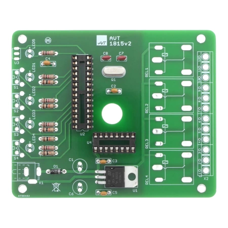 Przełącznik IR 4-kanałowy - sterowany pilotem - zlutowany KIT AVT 1815
