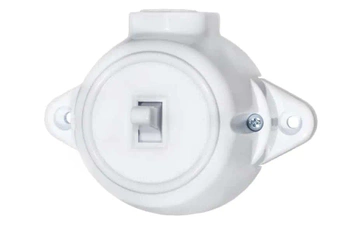 Włącznik światła schodowy, montaż natynkowy, kolor biały, seria Retro PRL