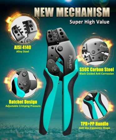 Zaciskarka konektorów nieizolowanych 0.25-2.5mm2, BLS, KNX, Proskit CP-751A