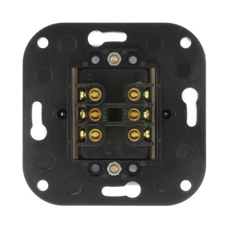 Włącznik światła schodowy podwójny dźwigniowy ceramiczny, okrągły z ramką, podtynkowy czarny Ceramic Loft