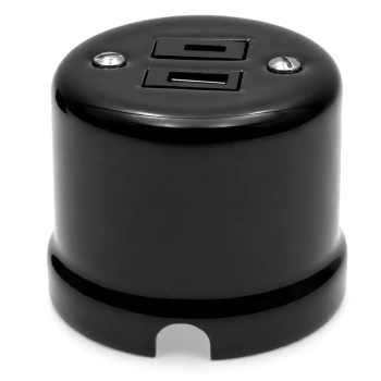 Natynkowe gniazdo USB A+C 5V 4A czarne Ceramic Classic Loft