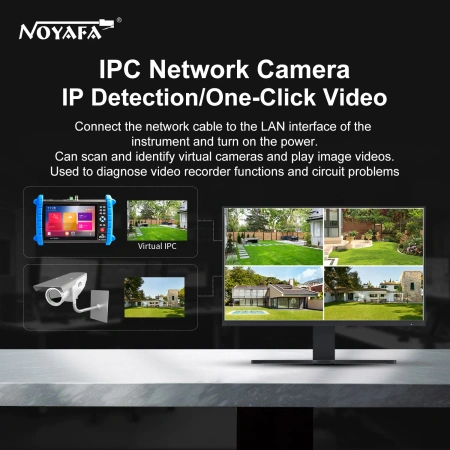 Tester kamer IP i CCTV 4K PoE TDR ekran dotykowy Wi-Fi Noyafa NF-IPC722ATCHS