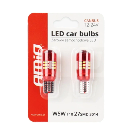 Żarówka samochodowa LED CANBUS T10e (W5W) 12V/24V, 2szt