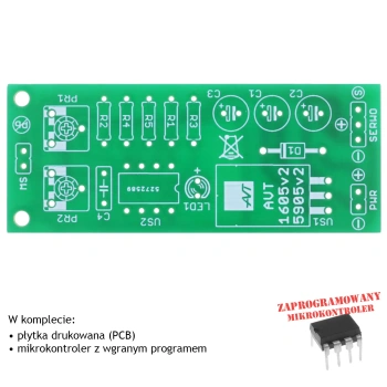 Dwustanowy sterownik serwomechanizmu - PCB i mikroprocesor do projektu AVT 1605