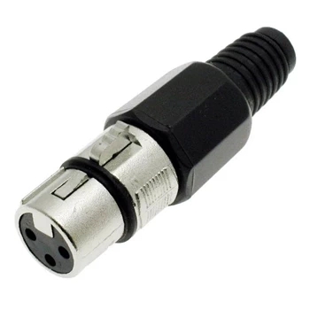 Wtyk XLR żeński 3-pin czarny mikrofonowy