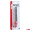 Nożyk uniwersalny aluminiowy z pokrętłem z ostrzem łamanym 18mm, AMIO 04815