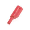 Wtyk bezpieczny 2mm z tuleją stałą i gniazdem 2mm, przykręcany, czerwony