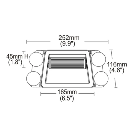 Lampa strobo LED na przyssawki 252x116x76 blue LW0053