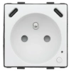 Moduł - Gniazdko pojedyncze z bolcem, 2x USB-C 20W - watomierz - WiFi / BT, biały - Tawoia Glass