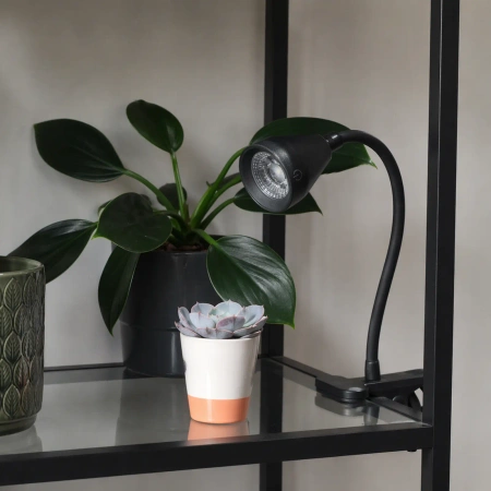 Lampka LED z klipsem i regulacją jasności, 4 W, 320 lm, 4000 K, czarna