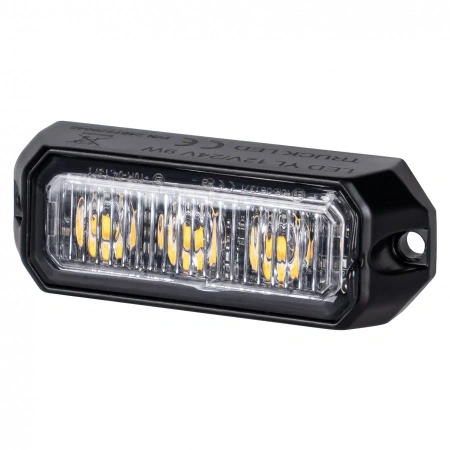 Lampa ostrzegawcza LED do pojazdu, sygnalizacyjna, 3 LED, światło pomarańczowe, R10, LW0023-5M