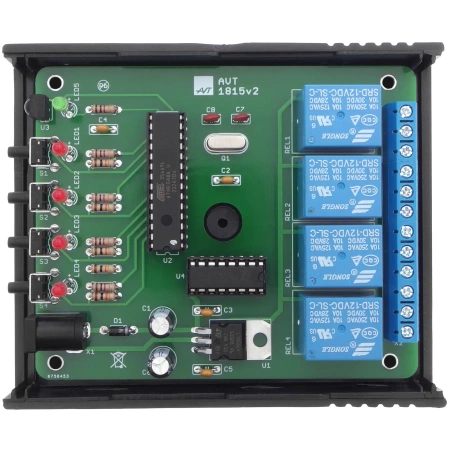 Przełącznik IR 4-kanałowy - sterowany pilotem - KIT AVT 1815