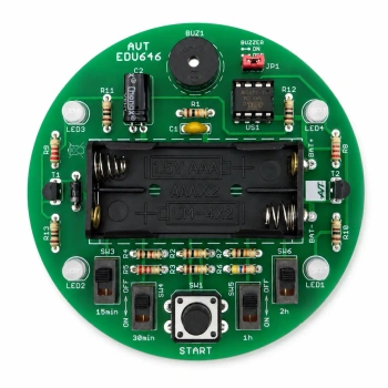Przypominacz świetlno-dźwiękowy - Timer LED z alarmem. Zestaw DIY do nauki lutowania AVT EDU646