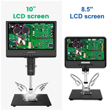 Mikroskop do lutowania SMD i kontroli PCB, ekran 10″ LCD, Full HD, 3–200x – Andonstar AD209
