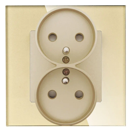 Moduł - gniazdo elektryczne podwójne - złote - Tawoia Glass