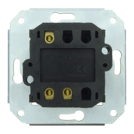 Włącznik światła podwójny obrotowy ceramiczny, kwadratowy podtynkowy biały Ceramic Loft