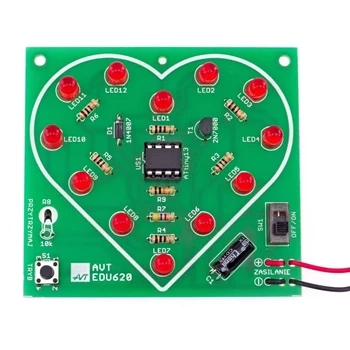 Bijące serce LED. Zestaw DIY do nauki lutowania AVT EDU620