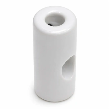 Ceramiczny uchwyt przelotowy biały 20×45 mm do przewodu natynkowego - Ceramic Classic Loft