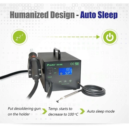 Stacja lutownicza hotair 600W + chwytak podciśnieniowy SMD, SS-956B Proskit