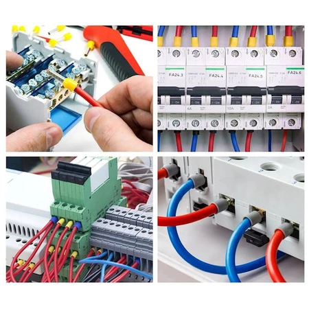 Zestaw tulejek - końcówek kablowych izolowanych 1800szt + zaciskarka